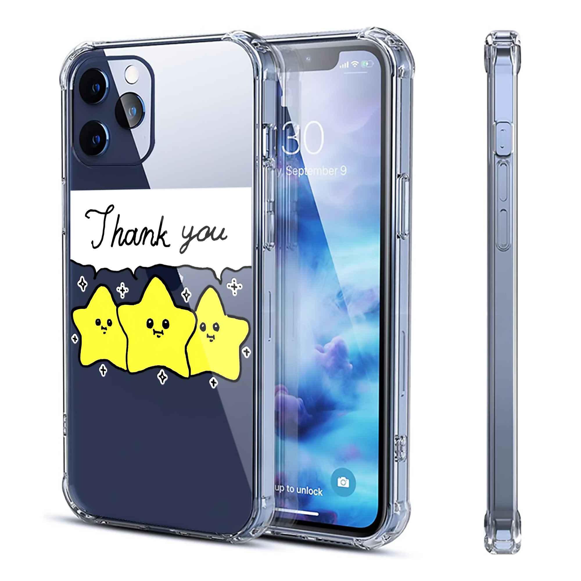 （画像用） ちいかわ 流れ星 Chii-kawa Shooting star 【iPhone 12シリーズ対応】透明スマホケース（クリアソフトケース）